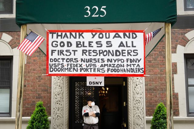 A photo of a sign thanking the first responders